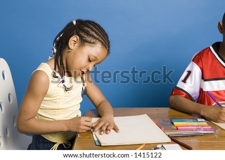 Girl drawing a picture