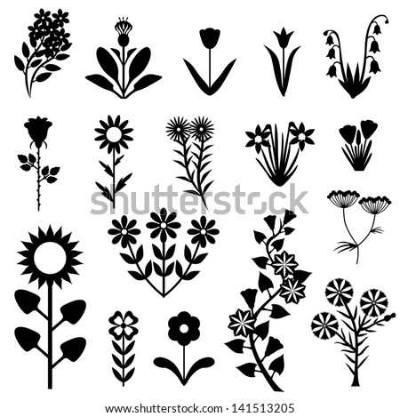 A set of images of different flowers Royalty-Free Stock Photo #141513205