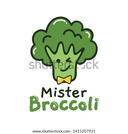 Cute t shirt design with green brocolli