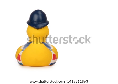 Police yellow rubber duck with London Flag. - Image