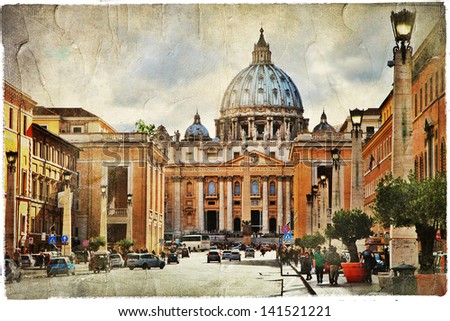 road to Vatican, Rome. artistic picture
