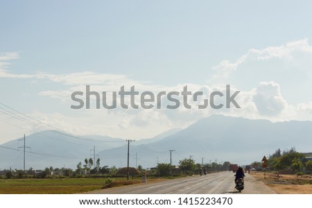 Travelers making a trip with a motorcycle in Vietnam