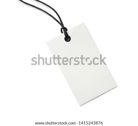 Cardboard tag with space for text on white background Royalty-Free Stock Photo #1415243876
