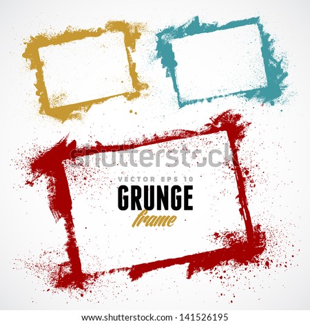Set of grunge vector frames. Grunge background. Watercolor background. Retro background. Vintage background. Design elements. Hand drawn. Texture background. Abstract shape. Vector pack