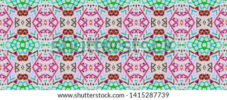African repeat pattern. American seamless print. Vintage peruvian design. Indian tribal style. Peruvian seamless texture. Folk navajo print. White, pink, cyan, black, green african repeat pattern.