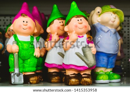 small figures to decorate the landscape of the garden or Park 