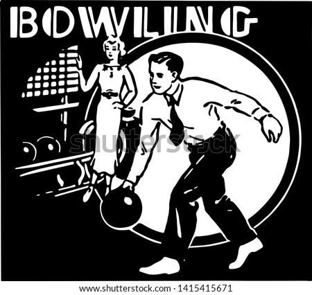 Bowling 4 - Retro Ad Art Banner