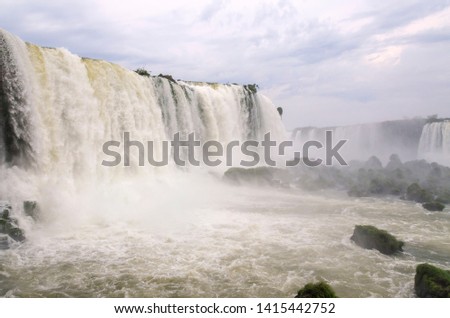 overview of landscape to iguacu waterfalls in Brazil