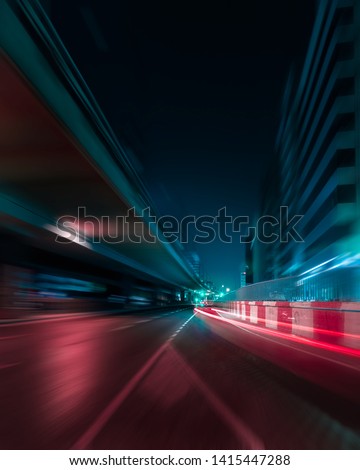 single frame of mecidiyekoy bridge in istanbul at the middle of the night Royalty-Free Stock Photo #1415447288