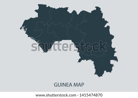 Guinea map on gray background vector