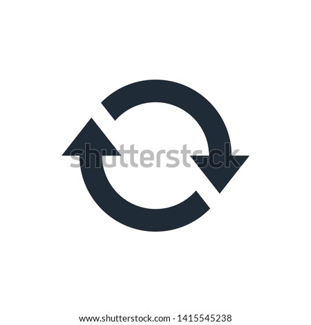 Flat  icon of cyclic rotation, recycling recurrence, renewal. Royalty-Free Stock Photo #1415545238