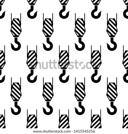 Crane Hook Icon Seamless Pattern, Tow Hook Vector Art Illustration