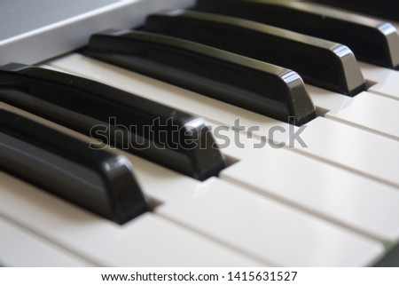 keyboard of modern music synthesizer