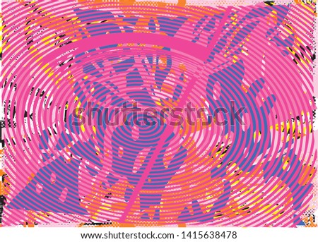 Distressed multicolor background with spots, scratches and lines. Abstract vector illustration