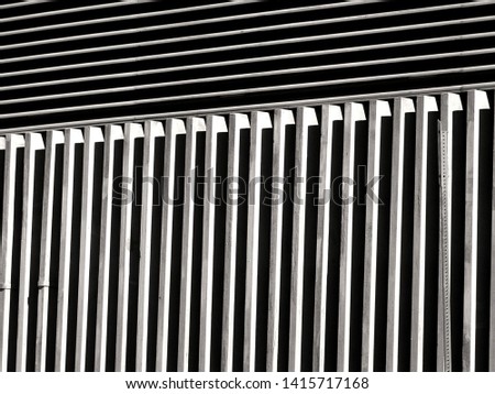 Vertical and Horizontal Stripes on Side of Building. Abstract Architecture Background.               