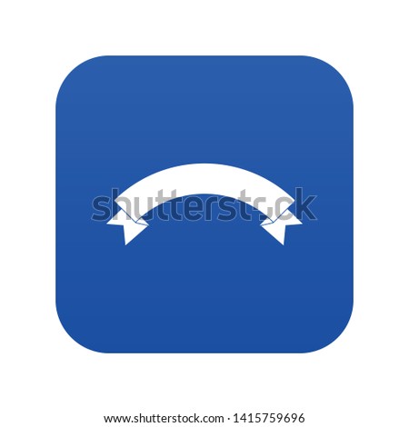 Banner ribbon icon digital blue for any design isolated on white vector illustration
