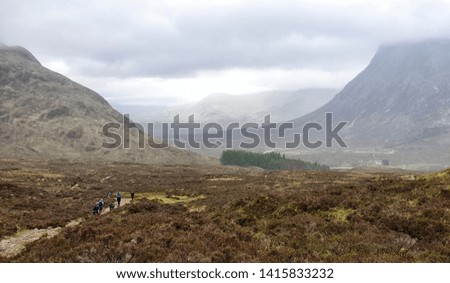 West Hiland Way Track, landscape between Kingshouse and Kinlochleven, long distance hike - Scotland, UK