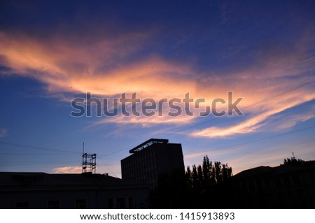 Beautiful, colourful sky at sunset time