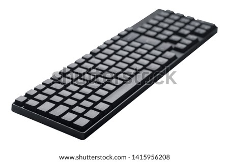 computer keyboard isolated on white background .back computer keyboard top view