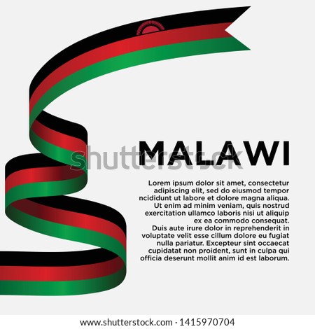 Malawi Independence Day with flag, vector illustrations with white background - Vector