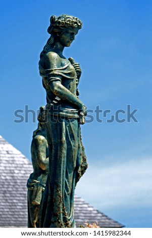 Roman style stucco statue women