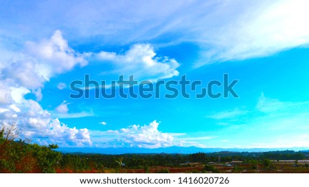  blue sky background with tiny clouds. panorama                              