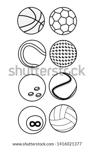 balls sport equipment vector ilustration
