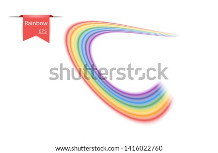 Creative abstract cute rainbow. Vector design element isolated on light background.