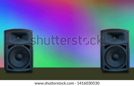 Black speakers, separated from the background.