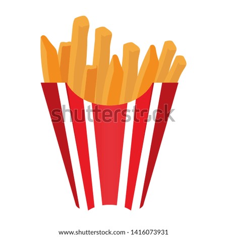 Isolated french fries image on a white background. Fast food - Vector