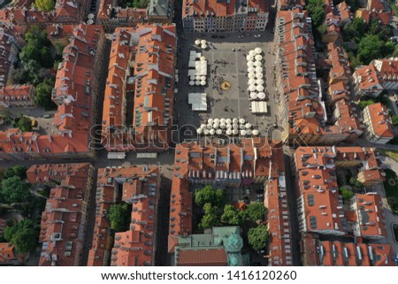 Warsaw Old town drone Poland