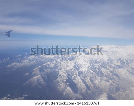Aerial view of start of himalayan range in Kashmir