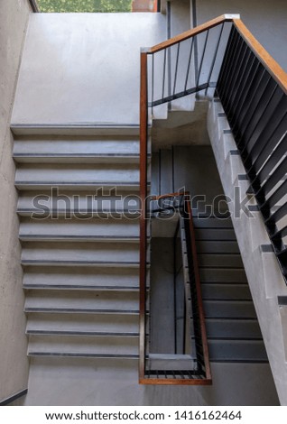 Stairs up and down inside the building