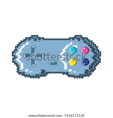 video game pixelated control vector ilustration