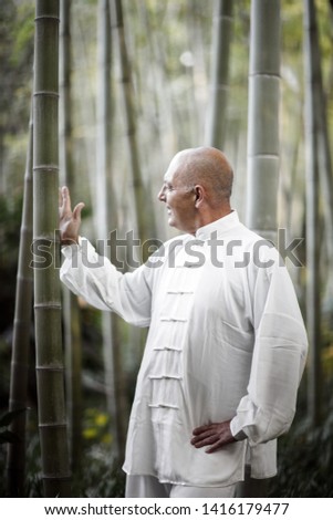 the Italian master has been practicing Chinese gymnastics tai Chi Chuan in the Chinese garden