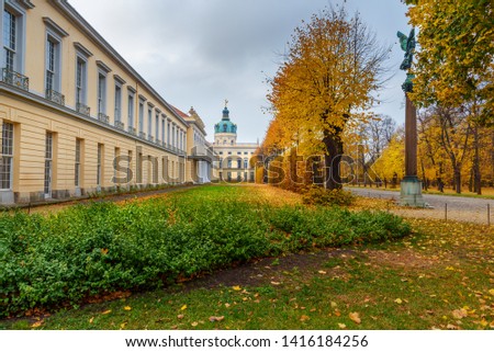 Charlottenburg Palace and garden in autumn in Berlin. Germany