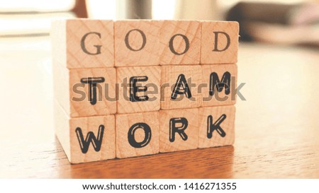 Wooden Text Block of Teamwork