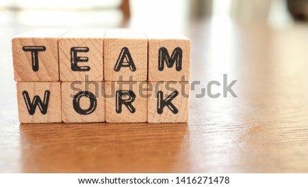 Wooden Text Block of Team work