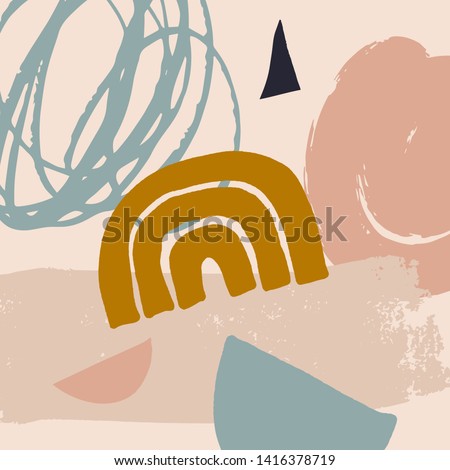 Modern abstract art. Scandinavian style print. Nordic design for interior and other. Vector EPS clip art