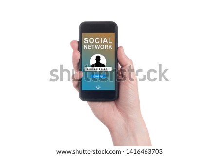 Social network user profile mock up on screen smartphone