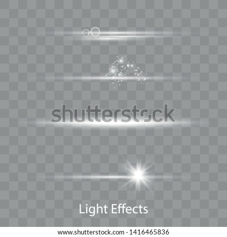 Glow light effect. Vector illustration. Christmas flash. Magic concept. Dust
