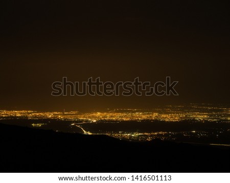 City lights at night. Yerevan. Capital of Armenia.