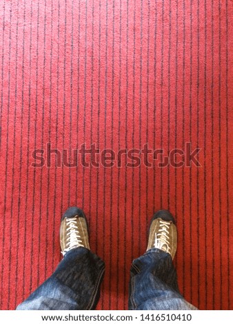 standing on a fabric floor