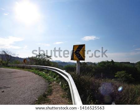 Yellow road view sky background