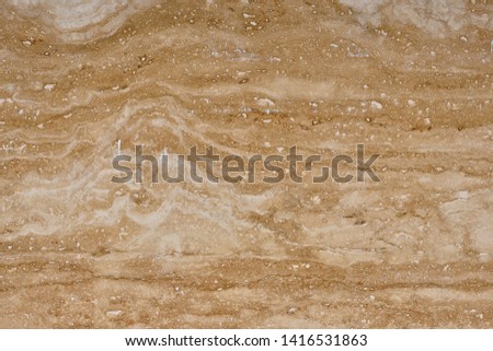 natural pattern of marble brown color polished slice mineral. Super high resolution " Travertin Classic "