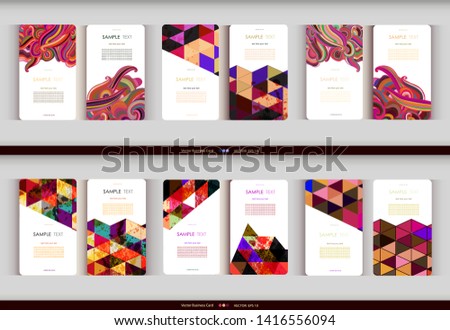 Abstract geometric business card Set. Vector illustration