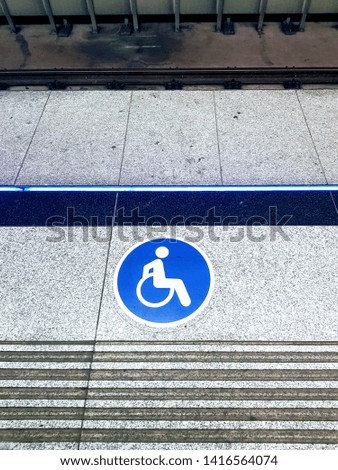 Disability sign in a metro station