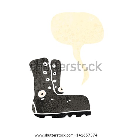 retro cartoon old army boot