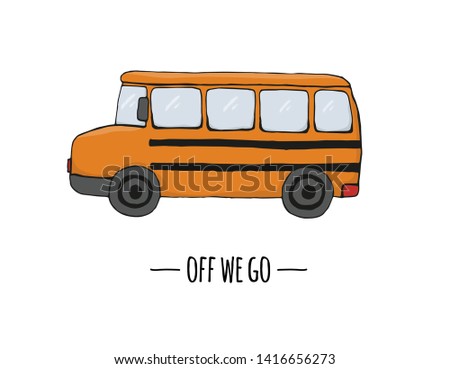Vector retro transport icon. Vector illustration of school bus isolated on white background. Cartoon style illustration of old means of transport
