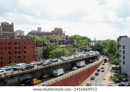 Cars in Traffic on the BQE (Brooklyn Queens Expressway)